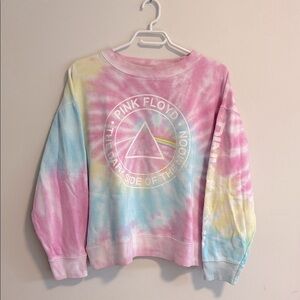 Pink Floyd Tie-Dye Sweatshirt - Pink, Blue, Yellow